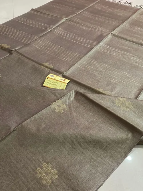 Pure Katan Silk Handwoven Saree with Self Weaving Design